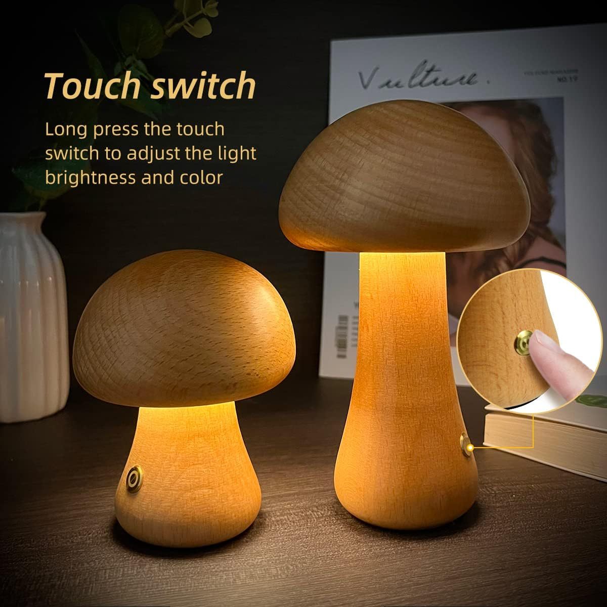Mushroom Night Light -Cute Touch LED Lamp – 70% OFF